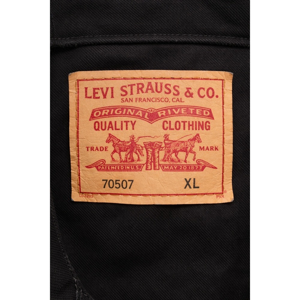 Levi's 70507 Black Denim Trucker Jacket XL Standard Fit Classic Button Jean - Picture 3 of 5